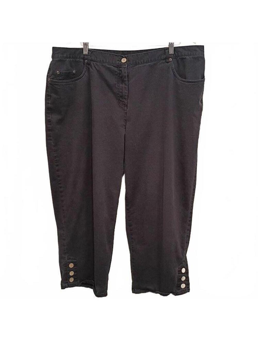 Ruby Rd. Black Capri Pants with Button Detail Size 20W